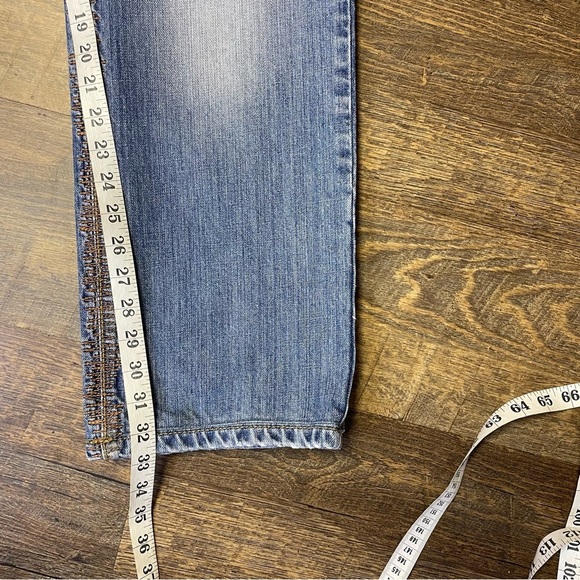 Just Cavalli Embroidered Jeans Straight Leg Contrast Stitch Size 34 Italy 48 - Picture 11 of 16